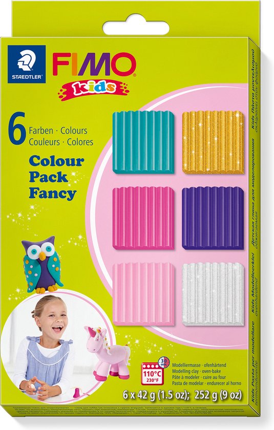 Fimo kids -ovenhardende boetseerklei - Colour pack girlie (6 x 42g)