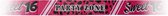afzetlint Sweet Sixteen 10 meter roze/zwart