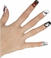 kunstnagels Halloween zwart/wit 12 stuks one-size