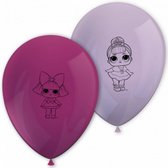 ballonnen Glitterati junior 28 cm latex roze 8 stuks