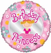 folieballon Happy Birthday Princess meisjes 46 cm roze