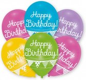 ballonnen Happy Birthday Bunting 27,5 cm latex 6 stuks