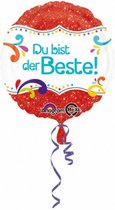 folieballon Du bist der Beste 43 cm rood/wit