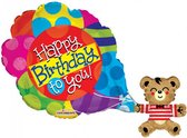 folieballon Happy Birthday Bear junior 91 cm