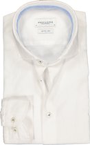 Profuomo slim fit overhemd - Oxford katoen met linnen - wit - Strijkvriendelijk - Boordmaat: 43