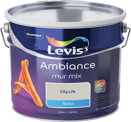 Peinture mur ambiance blanc Satiné 10 L LEVIS