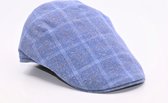 JVD by Portaluri Flatcap Crossover Katoen Ruit Blauw 55