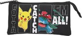 Pokémon Pikachu etui -  3 vakken - 22 x 12 x 6.5 cm