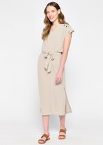 LOLALIZA Midi-jurk met split - Beige - Maat 36