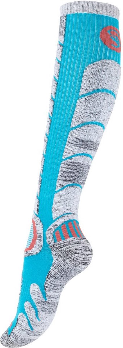 Stark soul - ski- en snowboardkousen - wintersportsokken - turkoois grijs - maat 35/38 - 1 paar