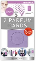 2 Parfum cards - Geurzakje - Auto luchtverfrisser - Geurhanger - Set van 2 - Orchidee Musk geur - Paars - 16.5 x 9.5 - Kledingkast - Badkamer - Schoenen