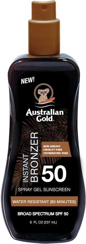Australian Gold SPF 50 Spray Gel Zonnebrand met Bronzer - 237 ml