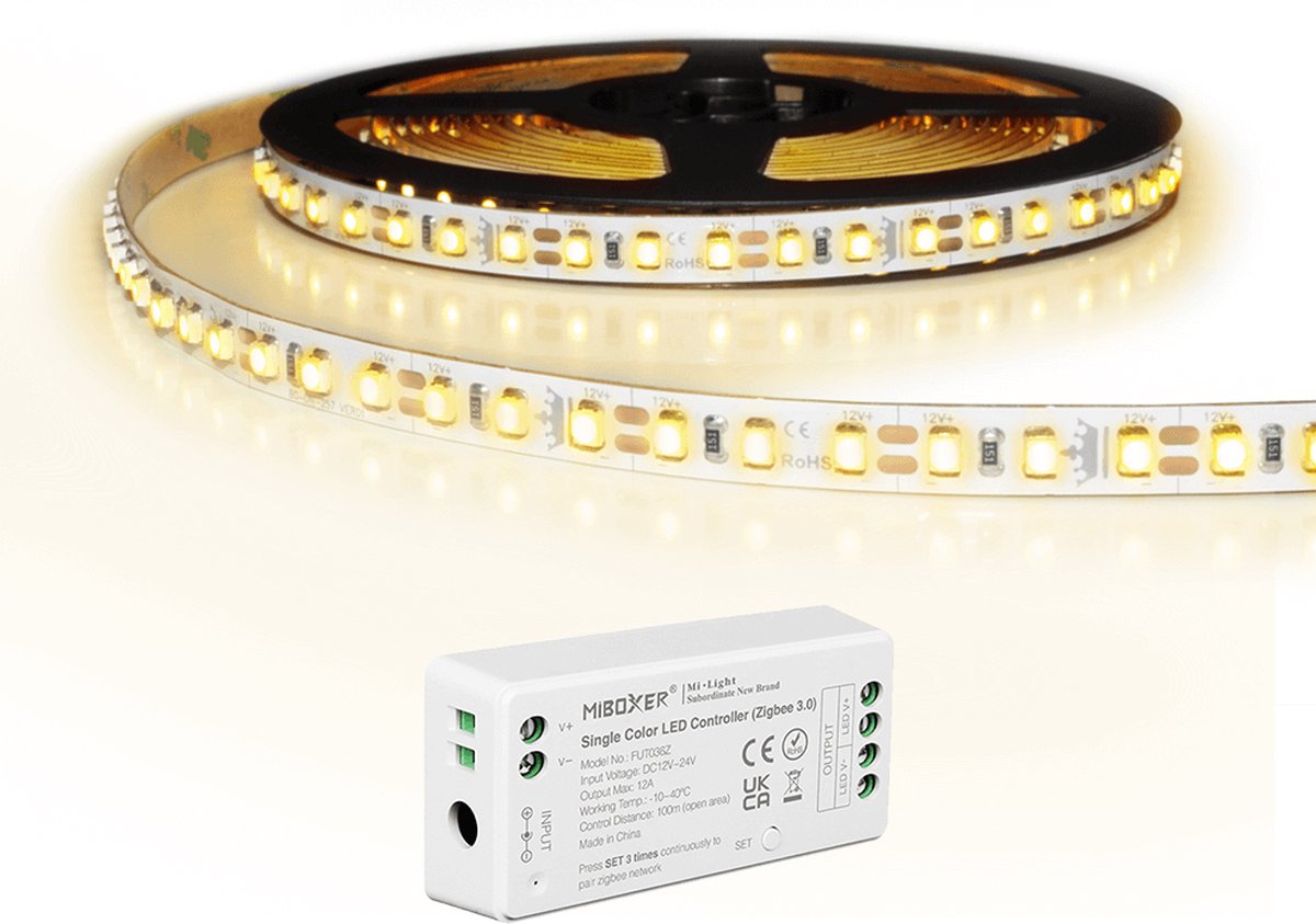 Zigbee led strip - Werkt met de bekende verlichting apps - 3 meter - Warm wit