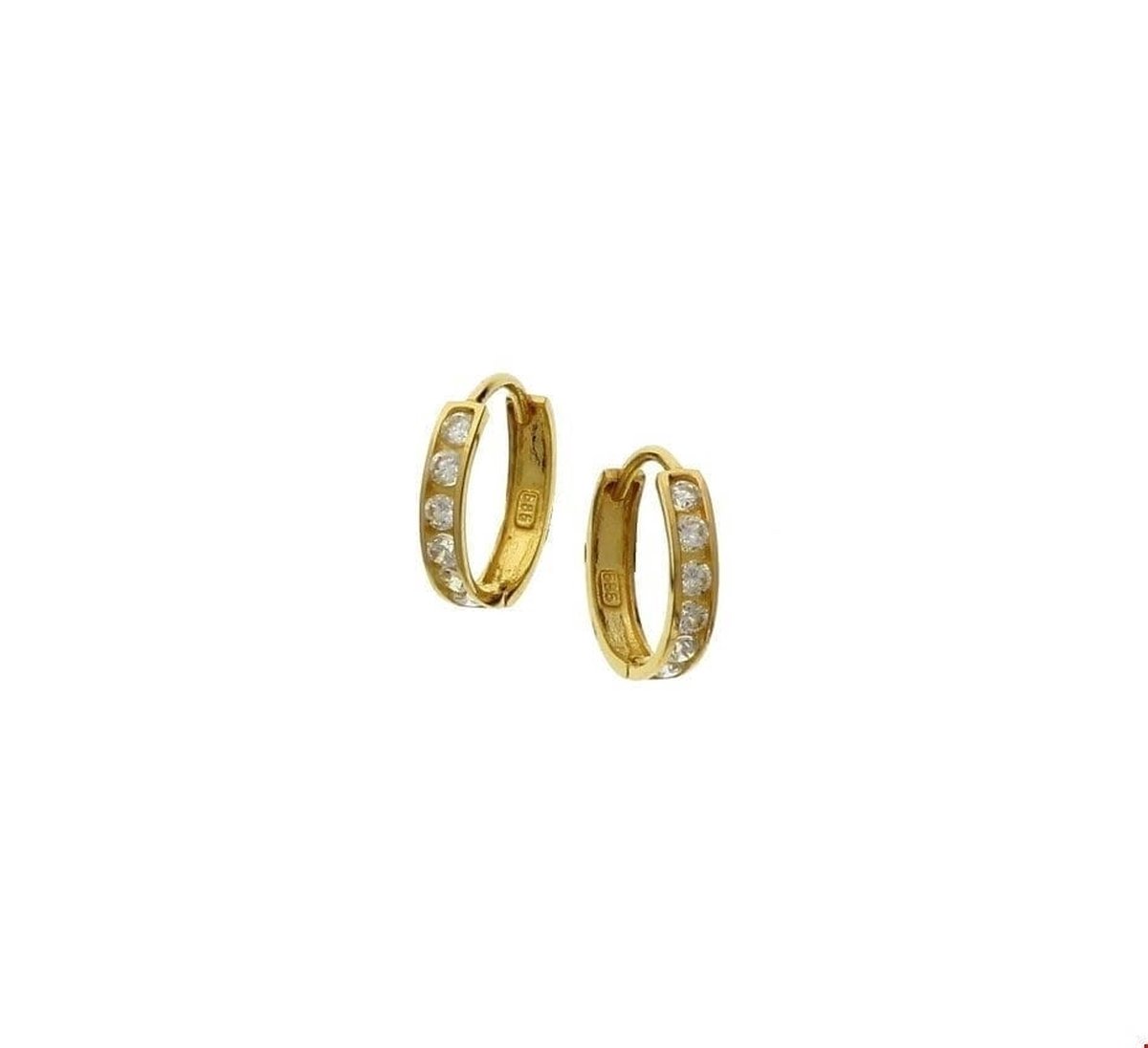 Geelgouden Klapoorringen zirkonia 4017421