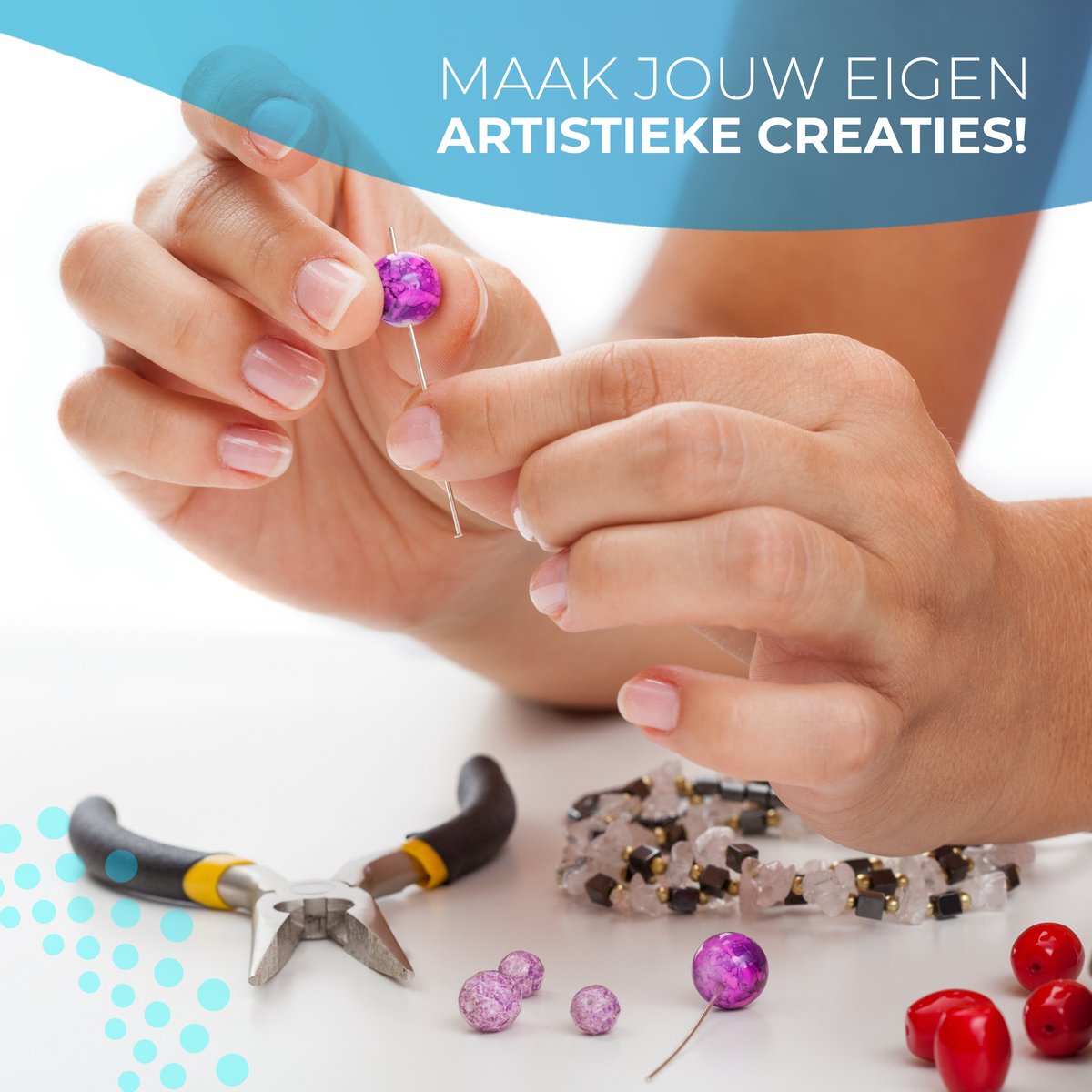 Opbergdoosje met +500 Gouden Onderdelen – Sieraden Maken met 10 Verschillende Types Juwelen Onderdelen – Armbanden/Halskettingen/Oorbellen/Enkelbandjes en Meer – BB201 Goud — afbeelding 6