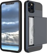 iPhone 13 Pro hoesje - Hoesje met pasjes iPhone 13 Pro - Shock proof case cover - Navy