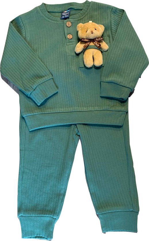 Baby kledingset met knuffel, 24 maanden, maat 92 cm, groen
