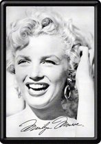 Marilyn Monroe Portret.  Metalen Postcard 10 x 14 cm.