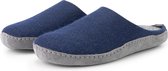 Travelin' Get-Home Dames Sloffen - Wollen Pantoffels - Instappers met suède zool - Navy Blauw - Maat 36