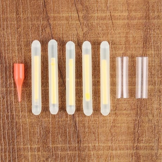 breek staafjes dobber - glow in the dark - glow sticks vissen - nachtvissen - breeklicht - vishengel