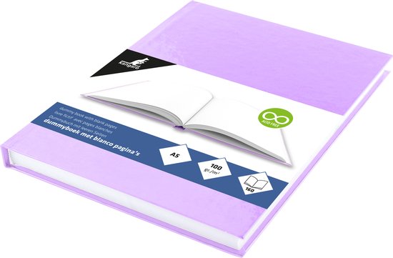 Kangaro dummyboek - A5 - pastel paars - 160 blanco pagina's - hard cover - K-5355