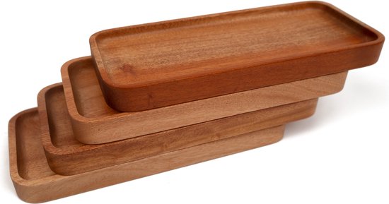 Khaya - houten dienblad - voor koffie & thee - duurzaam hout - kleine tray  | bol.com