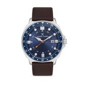 Daniel Klein DK.1.12956-2 - Horloge - Analoog - Mannen - Heren - leren band - rond - Bruin - Zilverkleurig - Blauw