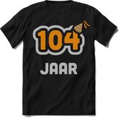 104 Jaar Feest kado T-Shirt Heren / Dames - Perfect Verjaardag Cadeau Shirt - Goud / Zilver - Maat S