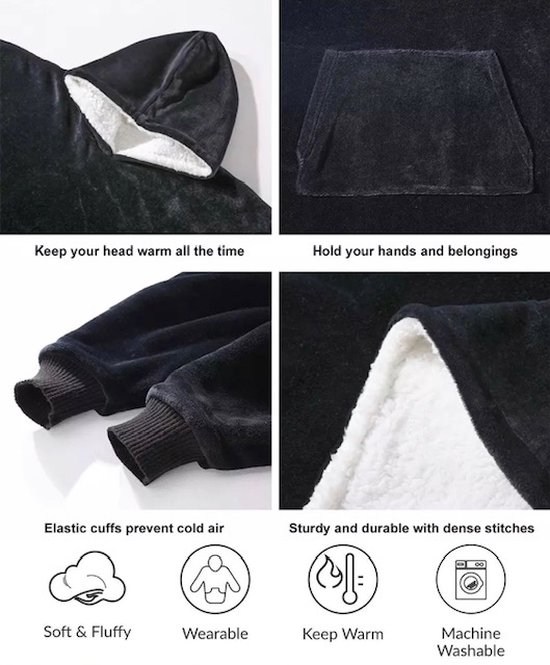 chuangminghangqi Knuffeldeken om aan te trekken met mouwen en capuchon - Voor de winter - Comfortabel en warm - Uniseks - Oversized dieren - Grappige gigantische hoodie, Bruine beer, L