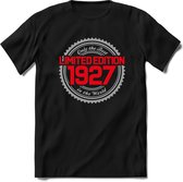 1927 Limited Edition | Feest Kado T-Shirt Heren - Dames | Zilver - Rood | Perfect Verjaardag Cadeau Shirt | Grappige Spreuken - Zinnen - Teksten | Maat L