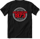 1973 Limited Edition | Feest Kado T-Shirt Heren - Dames | Zilver - Rood | Perfect Verjaardag Cadeau Shirt | Grappige Spreuken - Zinnen - Teksten | Maat S
