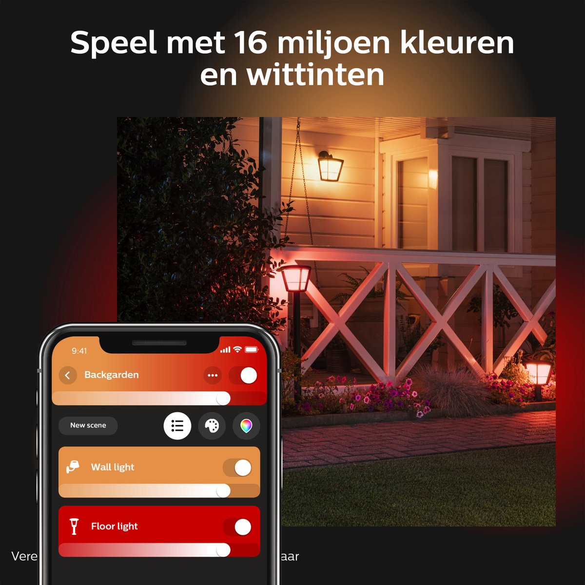 Philips Hue Econic sokkellamp - wit en gekleurd licht - zwart - hoog