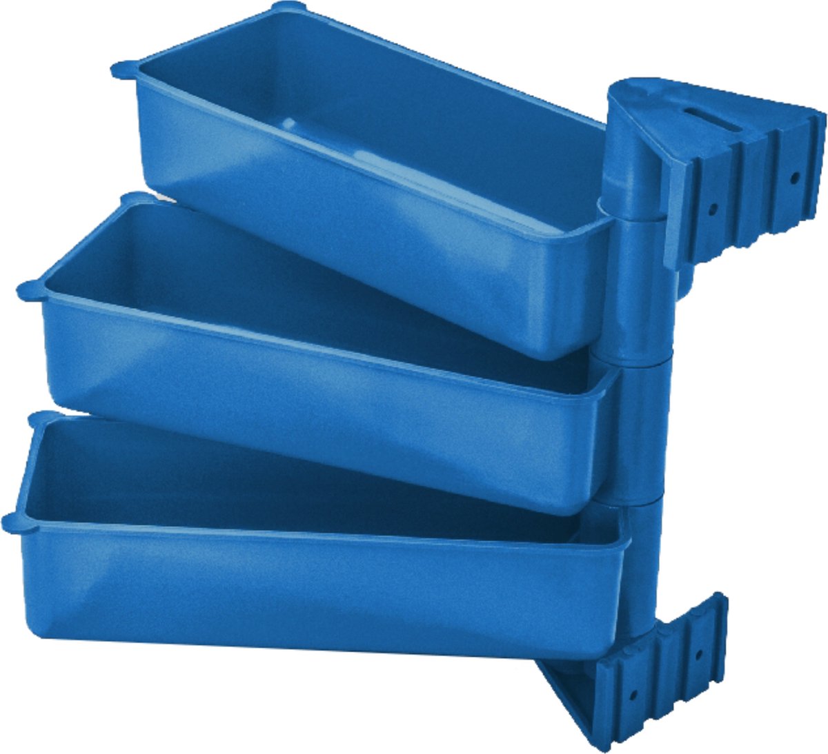 PIVOT - Set van 3 Roterende Opberg Containers | Polypropyleen | Blauw Kleur -Organiseer