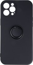 MM&A Ring Vingergreep Back Cover Case Hoesje voor Apple iPhone 11  - Zwart – Polycarbonaat – TPU – Harde Plastic - Schokabsorberend - Schokbestendig – met Stand