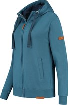 Travelin' Outdoor Vest Osby - Dames Sweatvest met capuchon - Hoodie - Petrol blauw - Maat S