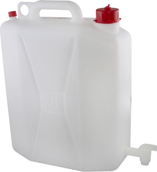 2x stuks voedselgeschikte jerrycan/watertank met tap 25 liter - Survival en outdoor artikelen - Kampeerartikelen van Konsalen — afbeelding 2