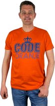 Oranje Heren T-Shirt - Code Oranje -  Voor Koningsdag - Holland - Formule 1 - EK/WK Voetbal - Maat XL
