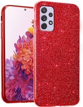 Samsung Galaxy A53 5G Hoesje Rood - Glitter Back Cover