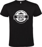 Zwart T-shirt ‘Member Of The Wine Club’ Wit Maat L