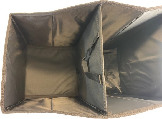 Auto-organizer, kofferbaktas met vakken, opvouwbare autobox met handgreep, auto-opbergorganizer kofferbak voor camping, winkelen (beige