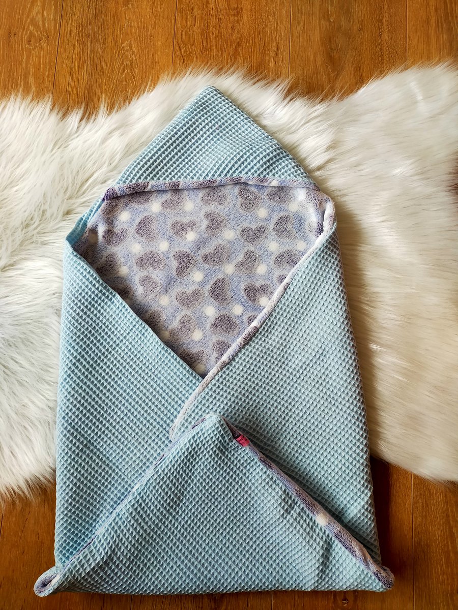 Baby deken | Wikkel deken | Omslagdoek | Blauw | Luxe Fleece | Warme deken | Waffelstof | zo lief89 | Handgemaakt | Sterren |