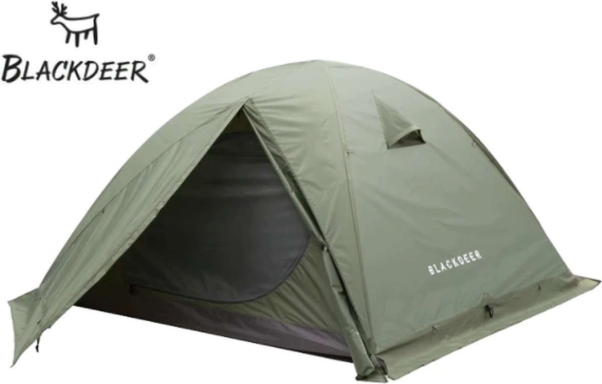 Blackdeer® - Outdoor Tent voor 2 personen - Lichtgewicht - Waterdicht - 4 seizoenen - Kamperen - Hiking - Met Draagtas - Legergroen