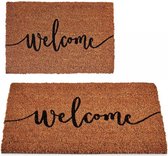 Deurmat Kokosvezel Zwart-Bruin Welcome GiftDecor