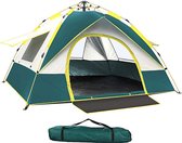 Pop-up tenten - camping tent - met draagtas - perfect voor kamperen, festivals en feestdagen - groen en wit - 3-4 persoons