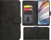 Hoesje Motorola Moto G60/ G40 - Bookcase - Pu Leder Wallet Book Case Zwart Cover