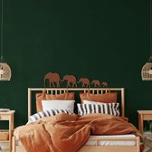 Wanddecoratie | Big Elephant Family decor | Metal - Wall Art | Muurdecoratie | Woonkamer |Bronze| 90 x 22cm