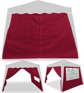 DUB 2x Zijgevel Vouwpaviljoen Capri rood 3x3m