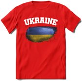 Oekraine vlag T-Shirt | Dames - Heren – Unisex Kleding | Ukraine support shirt | Tshirt Met Print - Rood - XL