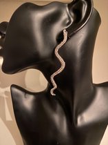 Strass snake design oorbellen