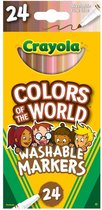 Crayola - Colors of the World - Fijne afwasbare stiften - 24 stuks